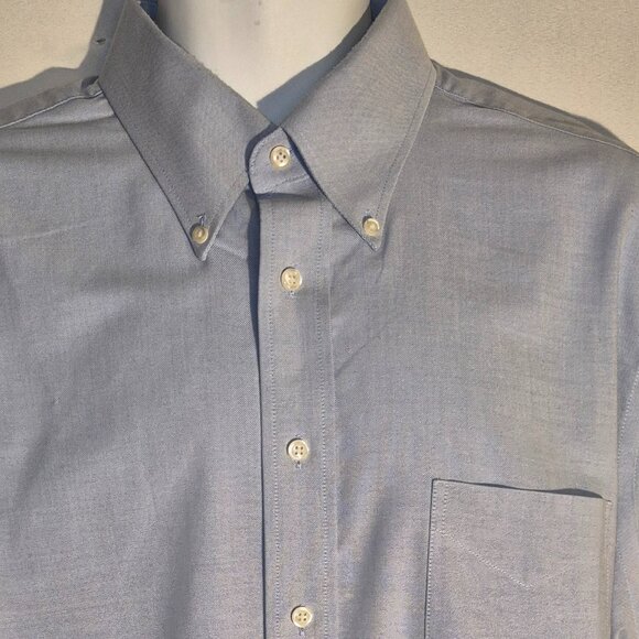 Stafford Oxford dress shirt, light blue, button down collar, size 17.5/ 34-35 - Picture 1 of 13